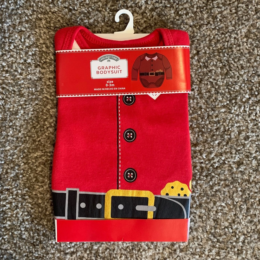 Holiday Time Santa Bodysuit - Red and Black